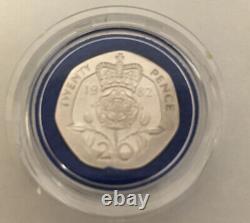 100% GENUINE 1982 Piedfort Silver Proof 20 Pence the rarest 1982 20p coin