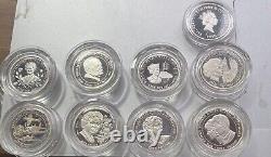 12 Silver Proof £1 COINS 9 Guernsey 1 Isle of Man 2 Alderny