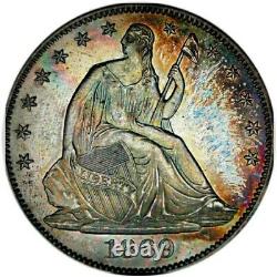 1869 Pf62 Seated Liberty Half Dollar Proof / Rainbow Toning