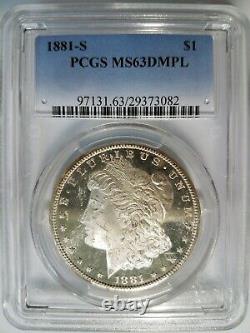 1881 S Silver Morgan Dollar PCGS MS 63 DMPL Deep Mirrors Proof Like PL DPL