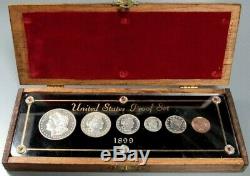 1899 USA Silver Choice Cameo Proof 6 Coin Original Proof Set In Custom Case