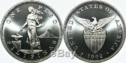 1902-S US-Philippines Peso PROOF-LIKE Overstrike Daniel Carr Moonlight Mint