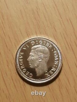 1945 Extremely Rare Silver Threepence George VI BUnc Proof Coin