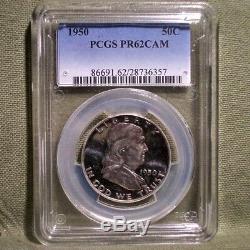 1950 Silver Proof Franklin Half Dollar PCGS PR62CAM Extremely Rare in Cameo