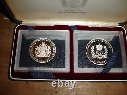 1977 Silver Jubilee Sterling silver proof 2 coin set COA