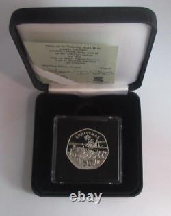 1980 Christmas Horse and Carriage Isle of Man Silver Proof 50p Coin Box & COA