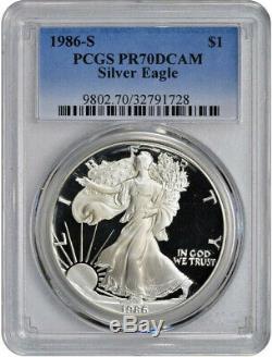 1986-S American Silver Eagle PCGS PR70DCAM