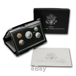 1992-1998 90% Silver United States Premier Proof Sets Run US Mint Box & COA
