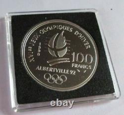 1992 Olympic Games Silver Proof 1992 French 100 Francs Coin Box & Coa