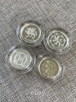 1994 1997 Royal Mint Silver Proof PIEDFORT £1 Coin Collection Set