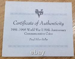 1994 50th Anniversary D-Day 3-Coin Silver Proof Collection COA