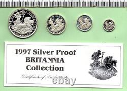 1997 Britannia Genuine Capsuled 95.80% Silver Four Coin Boxed Proof Set (306)