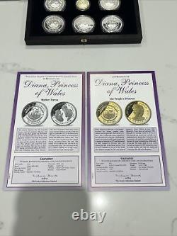 1997 Princess of Wales Silver Proof And Gold 6 Coin Set Rare Inc COA
