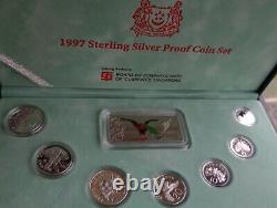 1997 Singapore Silver Proof Coin set. Lovely Presentation COA Inc