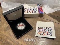 1oz 2022.999 Solid Silver Proof Coin R. Mint Limited edition Rolling Stones 60