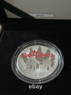 1oz 2022.999 Solid Silver Proof Coin R. Mint Limited edition Rolling Stones 60