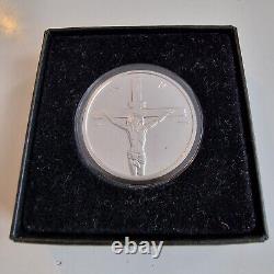 1oz Silver (999) 2014 Silver Shield Crucifixion -Jesus Christ-INRI- Proof Coin