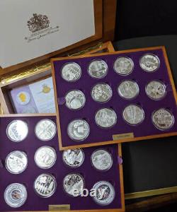 20 oz QUEEN ELIZABETH II SILVER GOLD PROOF 24 COIN SET BOXED 684.2 grams silver