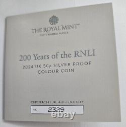 200 Years of the RNLI 2024 UK 50p Silver Proof Colour Coin Limited Edition 4000