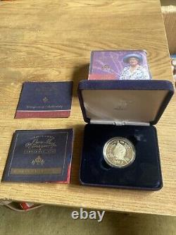 2000 Queen Mother Centenary Silver Proof Piedfort Crown £5 with Case & Paperwork