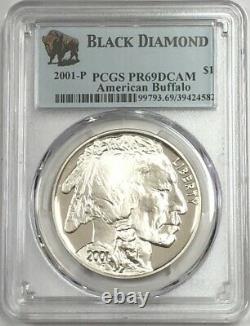 2001-P Buffalo Black Diamond $1 Silver Commem PR-69 PCGS