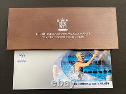 2002 Royal Mint Coloured 4 x £2 Silver Piedfort Proof Set Commonwealth Games