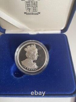 2002 Silver Proof Queen Elizabeth II Golden Jubilee 5 Five Pound Coin