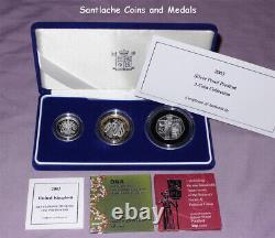 2003 ROYAL MINT SILVER PROOF PIEDFORT THREE COIN COLLECTION £2, £1 & 50p