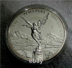 2003 Rare! Mexico 1 Kilo Silver 999 Libertad Proof- Like De Plata Pura Box