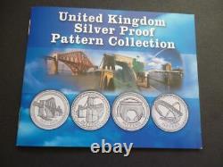 2003 Royal Mint Silver Proof Four Coin Pattern Set Of £1 Coins Bridges Cased