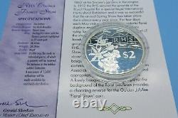 2003 Royal Mint Silver Proof Queen Elizabeth II Cayman Island Rhs $2 Coin
