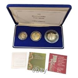 2003 Silver Proof Piedfort 3 Coin Collection Set Suffragette 50p DNA £2 + COA