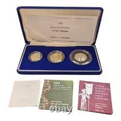 2003 Silver Proof Piedfort 3 Coin Collection Set Suffragette 50p DNA £2 + COA