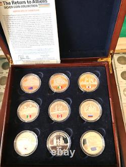 2004/5 GIBRALTAR RETURN TO ATHENS 18 COLOURED 1 oz SILVER PROOF COIN SET (DS-77)