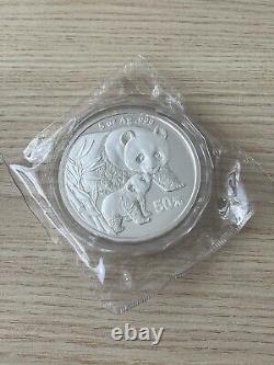 2004 China 50 Yuan 5oz Silver Proof Panda Coin. 999 Orginal Sealed +COA