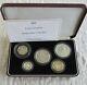 2004 UK FAMILY SILVER PROOF 5 COIN SET WITH BRITANNIA boxed/coa