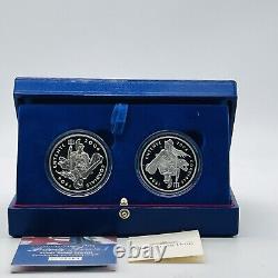2004 UK Royal Mint & France Silver Proof Two-Coin Set Entente Cordiale Box/COA