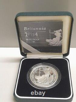 2004 United Kingdom Britannia SILVER PROOF one ounce two pound £2 coin. C/158