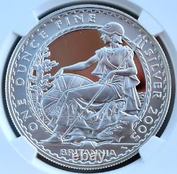 2005 Britannia Silver Proof £2 Two Pound PF69 NGC Ultra Cameo 1oz