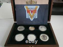 2005 Royal Mint Wwii Allied Forces Silver Proof Coin Collection