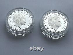 2005 Silver Proof Piedfort Nelson And Trafalgar Five 5 Pound 2 Coin Set Box Coa