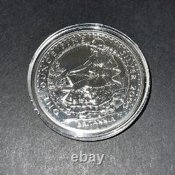 2005 one ounce Fine silver Proof Britannia £2 two pound coin In Case Mint