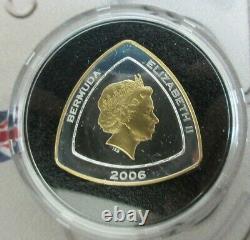 2006/2007 ROYAL MINT Bermuda Triangular $3 Three Dollars Silver Proof Coins Coa