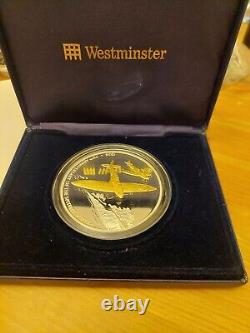 2006 5oz Silver Proof 70th Year of the Spitfire with 24 carat gold inlay