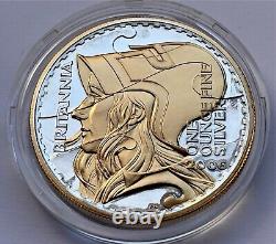 2006 Golden Silhouette Wave Pattern 1oz £2 Britannia Proof Coin Low Mintage