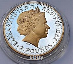 2006 Golden Silhouette Wave Pattern 1oz £2 Britannia Proof Coin Low Mintage