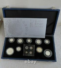 2006 QUEEN'S 80th BIRTHDAY 13 COIN SILVER PROOF SET WITH MAUNDY boxed/coa