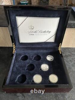 2006 Royal Mint Queens 80th Birthday Silver Proof Coin Set Boxed