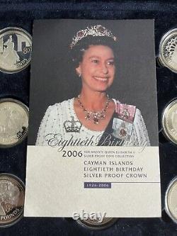 2006 Royal Mint Queens 80th Birthday Silver Proof Coin Set Boxed