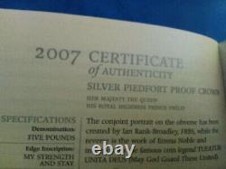 2007 Queens Diamond Wedding Piedfort £5 Silver proof coin box with COA